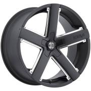 2Crave Wheels No. 35 Black with Chrome Inserts