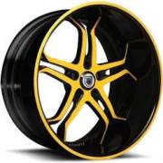 Asanti DA173 Black and Yellow Wheels