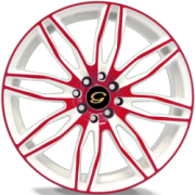 G-Line G1017 White and Red Wheels