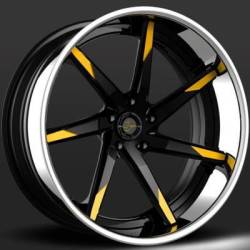 Lexani LC-109 Forged Black and Yellow Wheels