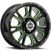 Vision Wheel 399 Fury Gloss Black with Green Tint