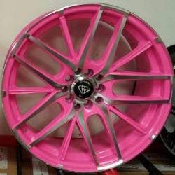 White Diamond 0029 Pink and Polished Wheels